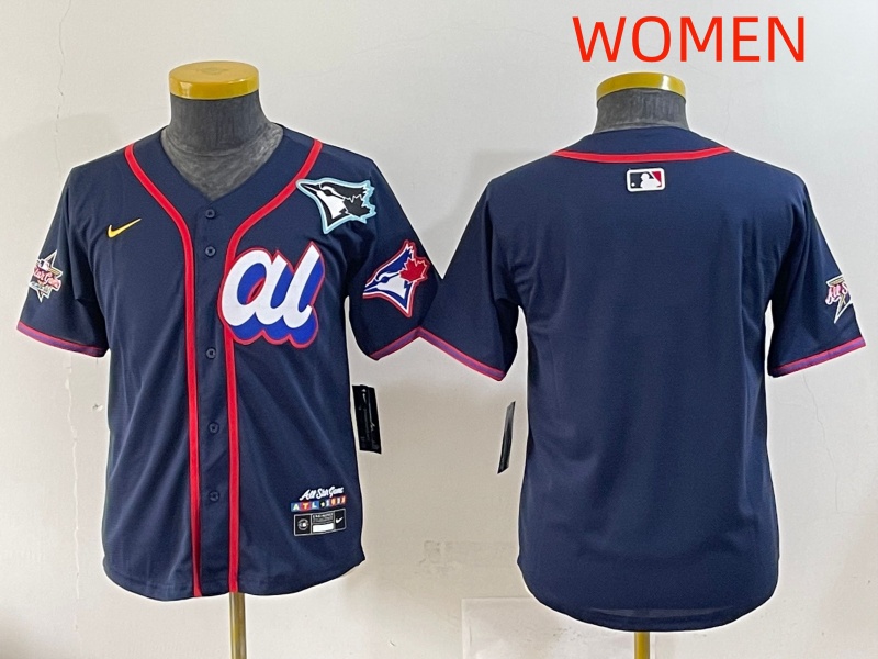 women 2025 Toronto Blue Jays blank dark blue 2025 MLB All Star Nike  Jersey style 5->women mlb jersey->Women Jersey